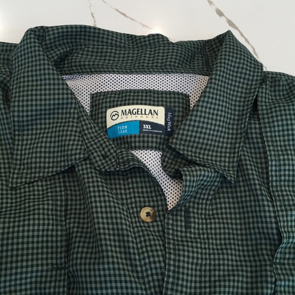 Magellan Outdoors Green Plaid Lightweight Shirt Fishing 3XL MagWork - Picture 9 of 10